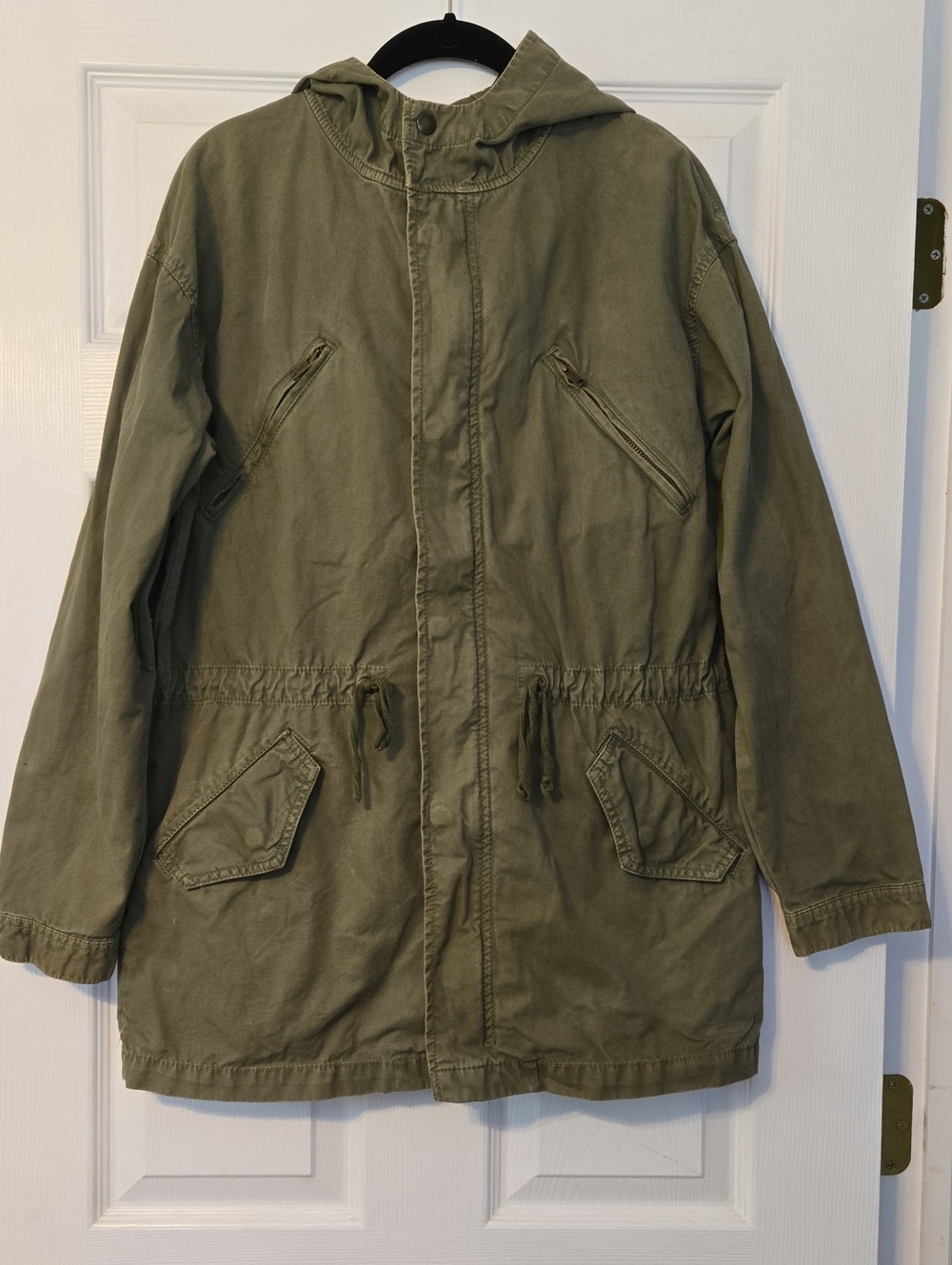 American Eagle Outfitters Olive Green Jacket with Navy Label